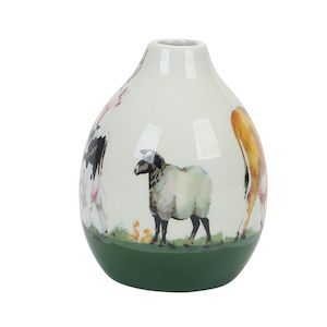 Farm Yard Vase Green 13cm