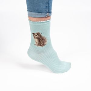 Wrendale Socks Hedgehog Grn