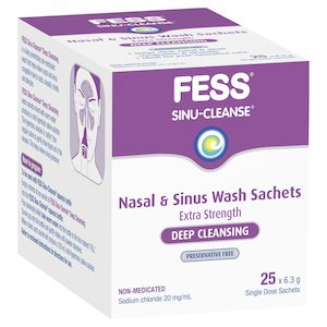 Nasal Sprays Drops: FESS Sinu-Cleanse Nasal & SInus Wash Single Dose Sachets 25 x 6.3g