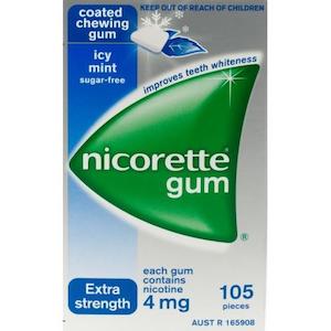 Nicorette Nicotine Gum 4mg Icy Mint 105