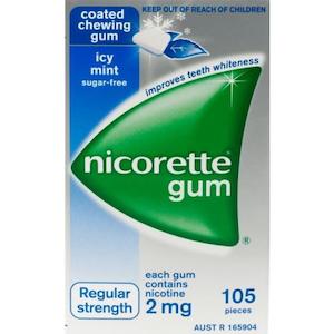 Nicorette Nicotine Gum 2mg Icy Mint 105