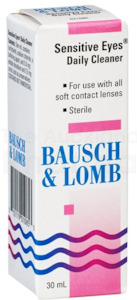 Contact Lens Care: Bausch & Lomb Sensitive Eyes Daily Cleaner 30ml