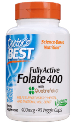 Doctor's Best Fully Active Folate 400 with Quatrefolic Veggie Caps 90