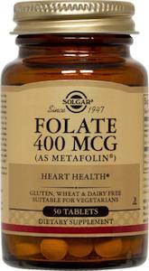 Solgar Folate 400mcg (as Metafolin) Tablets 100