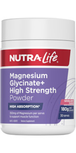 Nutra-Life Magnesium Glycinate+ High Strength Powder 180g