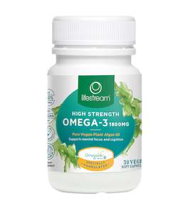 Lifestream High Strength Algae Omega-3 1800mg Capsules 30