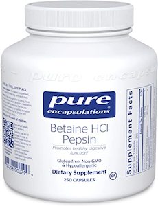 Pure Encapsulations Betaine HCl Pepsin Capsules 250