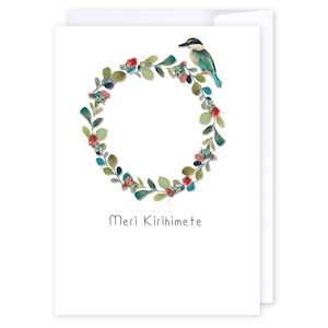 Design services: Meri Kirihimete Kingfisher Wreath