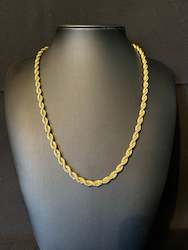 Jewellery: 6mm Rope Chain - Gold