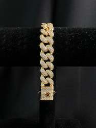 Jewellery: 15MM Cuban Bracelet Gold