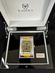 IcedOut Elite Baguette Watch - Yellow ice