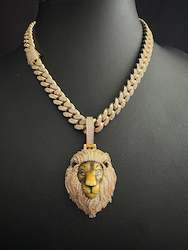 Iced Ceramic Lion Pendant