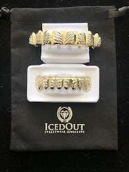 Diamond Cut Grillz - Two Tone Gold