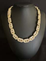 Jewellery: Oink Baguette Cuban Chain