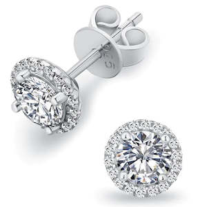 VVS1 Round cut Moissanite 925 silver earrings  - Round cut