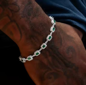 Luxury Iced Out Emerald-Cut Bracelet