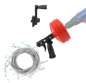 10m Plumbing Snake Drain Auger Sink Snake with Drill Adapter