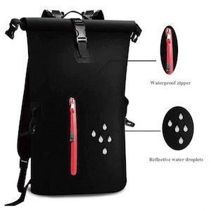 25L PVC Lightweight Waterproof Backpack , Waterproof Roll Top Bag With Zipper