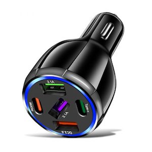 Car Charger, 5 Port USB QC 3.0 Fast Car Charger