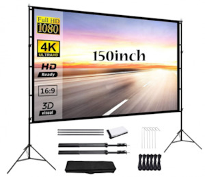 Projector Screen with Stand 16: 9 150 inch