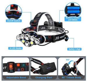 Rechargeable Headlamp, 8 LED Headlamp Flashlight