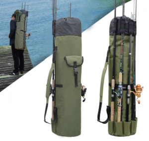 Fishing Rod Bag Fishing Pole Storage Bag Fishing Gear Organizer Green/Black