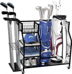 Golf Storage Organizer for Garage, Golf Bag Holder Club Organizer Rack