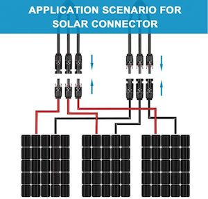 Solar Connectors Y Branch Parallel Adapter Cable 1 to 3