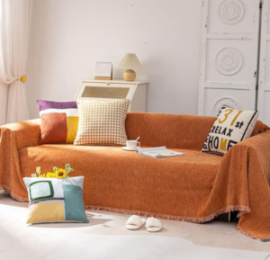 Sofa Cover Throws Sofa Slipcovers For 2/3/4 Seater Sofa Cover- Orange