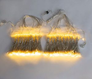 Curtain Lights Plug in, LED Warm White Christmas Curtain Lights