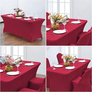 Table Cover Table Cloths Wedding Tablecloth 6ft Red