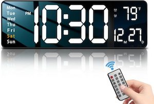 16″ Large Digital Wall Clock with Remote Control