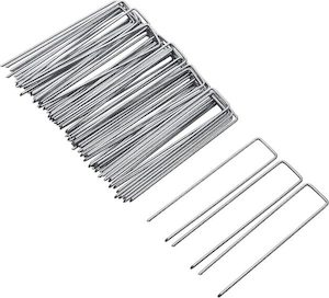 Garden Stakes, Galvanized Landscape Staples 50/100 Pack