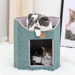 Cat House for Indoor Cats Bed, Cat House for Indoor Cats 2 Levels