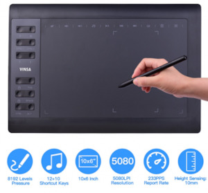 Graphics Drawing Tablet for Mac, PC, Chromebook & Android with Software Included