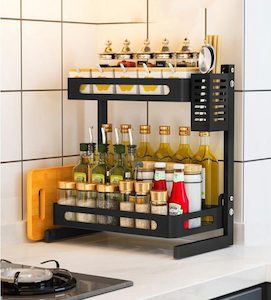 Kitchen Spice Racks, 2 Tier Kitchen Shelf Storage organizer