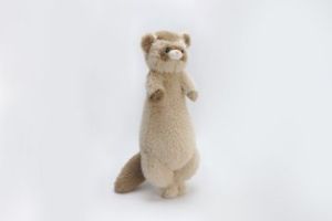 Furniture: FERRET Plush Cushion (White/Caramel)