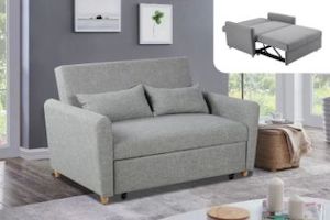 PRIMO Pull-Out 2 Seater Sofa Bed (Dark Grey)