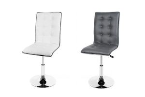 OLIVIA Adjustable Swivel Gas Lift Bar Chair (White/Dark Grey)