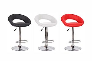 STANFORD Adjustable Swivel Gas Lift Bar Stool (Black/White/Red)