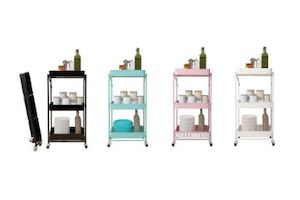 Furniture: KRISTINA 3 Tier Wheel Trolley (Multiple Colours)