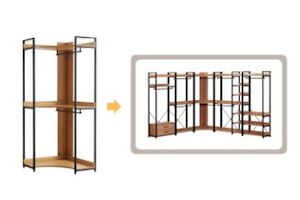 GARMON 200x120cm Open Wardrobe/Wall System Shelf (D)