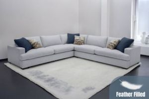 Furniture: GOODWIN Feather-Filled Sofa in 3.5/2.5/1.5 Seater - Dust, Water & Oil resistant