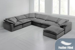 FEATHERSTONE Feather Filled Modular Sofa Range Oil, Water & Dust Resistant Fabric