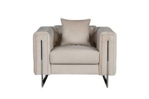 [FLOOR MODEL CLEARANCE] PADUA Fabric Sectional Sofa (Cream) - Chaise Facing Right