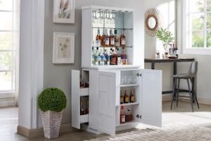 Furniture: GRAMER Home Bar Buffet & Hutch (Black)