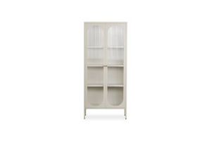 Furniture: STARK 100x45cm 1-Arched Door Glass Display Cabinet (Cream)