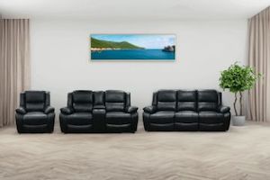 Furniture: ALTO Reclining Sofa Range with Cup Holders and Storage (Denim Blue)