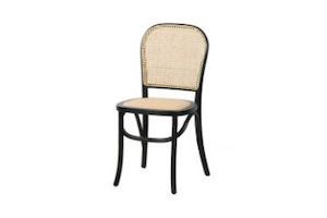 Furniture: SYDNEE Solid Beech Rattan Back and Seat Dining Chair Natural