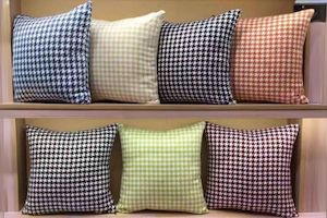 HOUNDSTOOTH Linen Cushion with Inner in Multiple Colours(45x45cm)